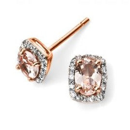 Rose Gold Morganite And Diamond Earring's
