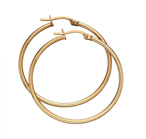 9ct Yellow Gold 30mm Hinged Hoops