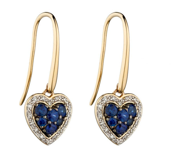 9ct Yellow Sapphire And Diamond Heart Pendant