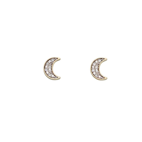 9ct Yellow Gold Moon Diamond Pendant