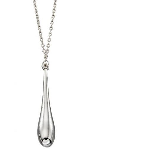 White Gold Elongated drop necklace