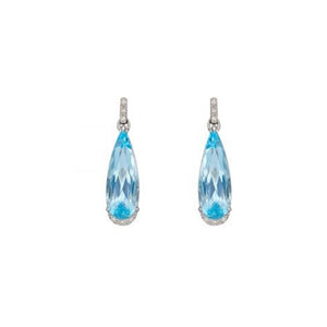 Blue Topaz and Diamond Teardrop earrings