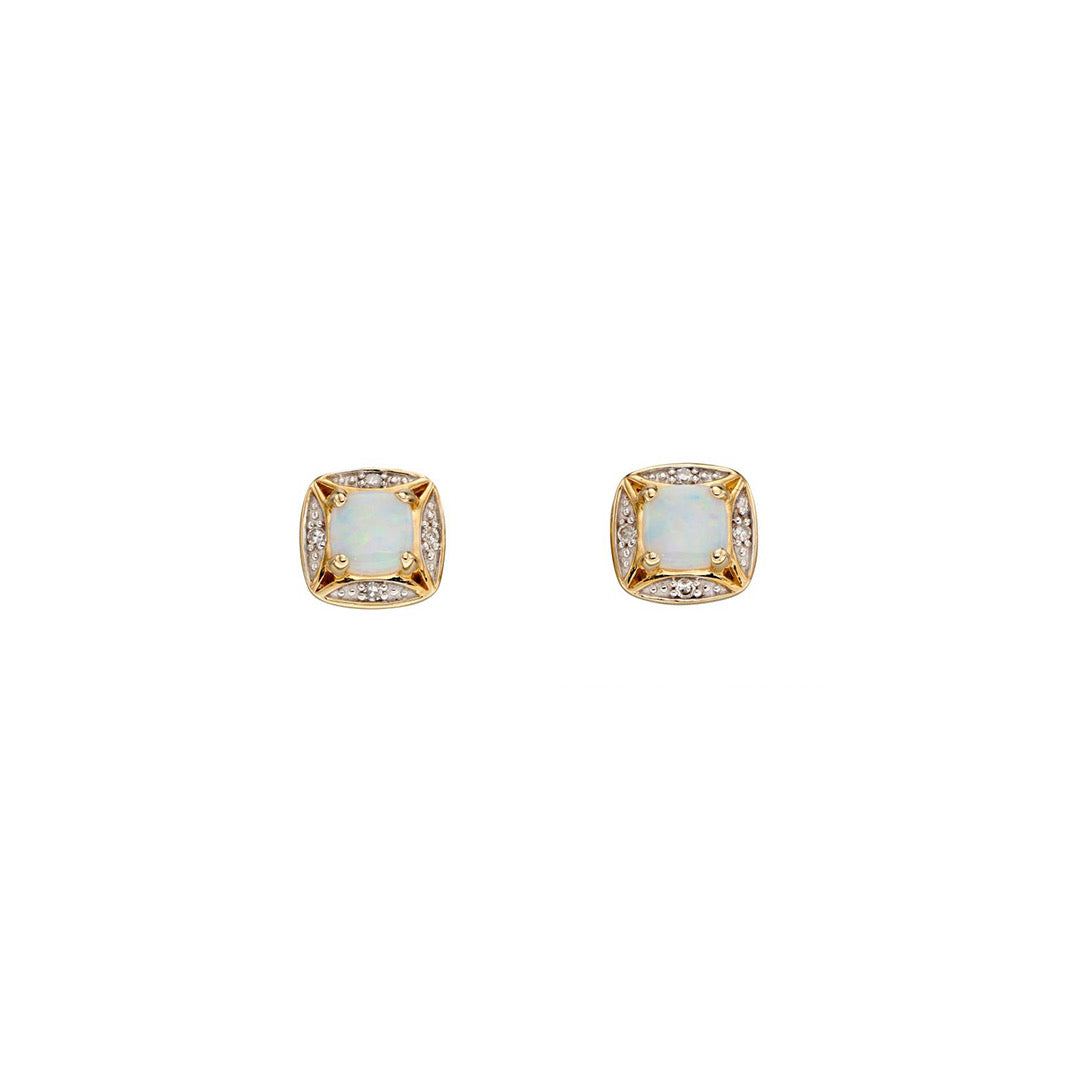 Opal and Diamond Earrings