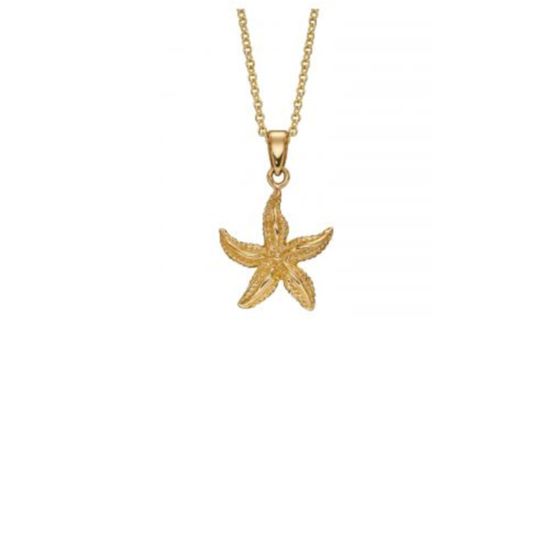 9ct Yellow Gold Starfish Pendant & Chain